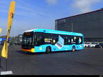 Postauto - Mercedes e Citaro  AG 338545 im Gratis E-Shuttle Dienst Bahnhof- Garage vor der Neuen Postauto Garage in Affoltern am Albis am 30.03.2025 .. Foto Endstand anlässlich des Tag der Offen Tore der neuen Garage am 29+30.03.2025