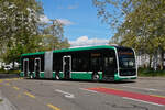 Mercedes eCitaro 7138, auf der Linie 36, fährt am 14.04.2025 zur Haltestelle Kannenfeldplatz. Aufnahme Basel.