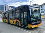 MB eCitaro '12197'  VS 581 442  vom Ortsbus Brig-Glis am 20.12.25 beim Bahnhof Brig.