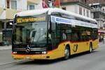 MB eCitaro '12128'  BE 610 539  der Postauto Regie Interlaken am 11.4.26 Bahnhofstrasse Interlaken West.
