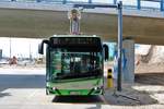 Stadtwerke Offenbach Solaris Urbino Electric am 09.04.21 am Kaiserlei Kreisel