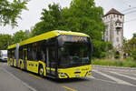 Solaris Elektrobus 96 der AAGL, auf der Linie 80, f�hrt am 11.05.2026 beim St. Alban Tor vorbei Richtung Haltestelle Breite. Aufnahme Basel.