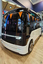 Ende April 2024 war dieser fahrerlose Kleinbus von Schaeffler / VDL auf der Hannovermesse zu sehen.
