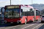 MB Citaro Facelift CNG 853 von BERNMOBIL am 26.2.22 auf der Kornhausbrücke.