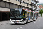 MAN Lions City Hybridbus, auf der Linie 6, fährt am 08.09.2025 zur Haltestelle beim Bahnhof Baden.