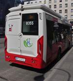W 4791LO, Heckansicht eines Rampini (Typ Hydron) E-H₂ Bus, seit dem 27.03.2025 bei den Wiener Linien in Betrieb, aufgenommen 07.05.2026 in Wien an der Haltestelle Stephansplatz.