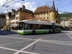 TransN Neuchàtel - Trolleybus Nr.140 unterwegs auf der Linie 101 in der Stadt Neuchàtel am 10.05.2016