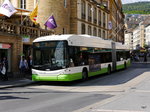 TransN Neuchàtel - Trolleybus Nr.145 unterwegs auf der Linie 101 in der Stadt Neuchàtel am 10.05.2016