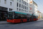 Hess Trolleybus 57, auf der Linie 1, fährt durch die Bahnhofstrasse. Die Aufnahme stammt vom 25.09.2021.