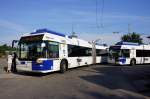 Rumänien / Ploiesti: O-Bus 5910 und 5920 (gebraucht aus Lausanne übernommen) an der Endstelle der Linie 44 (Malu Rosu).