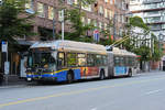 New Flyer Trolleybus E60LFR 2514, auf der Linie 10, unterwegs in Vancouver.