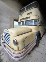 Der DO56-Doppelstockbus entstand in den 50ern des letzten Jahrhunderts auf Basis des H6-Lastkraftwagen´s. (DDR-Museum Dargen, August 2021)