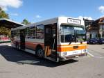 Bustag 2015 - Oldtimer FBW BE 399675 auf einer Extrafahrt unterwegs beim BLS Busbahnhof in Burgdorf am 04.10.2015