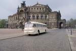 Am 06.04.2014 wurden anlässlich der Veranstaltung 100 Jahre Bus in Dresden Rundfahrten angeboten. Bei dieser Rundfahrt stand der Rostocker Ikarus 66 218 vor der Semperoper.