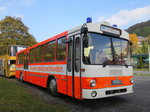 Magirus-Deutz L 117 (Kfz-Kennzeichen ME-QY 159H) der Evangelischen Kirchengemeinde Nierenhof, Velbert (Kreis Mettmann). Dieser Bus (Baujahr 1980) war von 1980 bis 2014 bei der Berufsfeuerwehr Frankfurt am Main im Einsatz (Kfz-Kennzeichen F 740). Aufgenommen am 23.10.2016. Ort: Velbert-Nierenhof, Kohlenstraße.