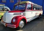 Magirus Deutz O3500, Baujahr 1953, V6-Zyl.Diesel it 7983ccm und 125PS, 35 Sitzplätze, Europatreffen historischer Busse in Sinsheim, April 2014