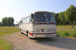 Dieser Mercedes Benz 0321 HL Bus mit H Kennzeichen stand am 13.06.2025 am Ortsrand von Löningen in Niedersachsen.
