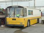 Saurer Wohn/Lagerbus abgestellt beim Bahnhof Muttenz am 02.04.2010