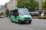 Wegen einer Baustelle im Gundeli kann die Linie 16 nicht aufs Bruderholz fahren. Hier verlässt der Mercedes City Star 864 die Haltestelle Tellplatz. Die Aufnahme stammt vom 07.10.2019.