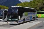 MAN Beulas Glory, im Dienst für Flixbus Portugal, kommt gerade am Busbahnhof in Grenoble an.