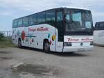 Reisebus Thüringer RöhnTourist abgestellt am alten Fähranleger in Warnemünde.(06.06.09)