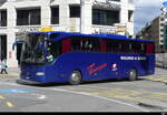 Reisebus - Blauer  Mercedes Tourismo ZH 515314 unterwegs in der Stadt in Genf am 24.03.2024