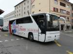 Reisecar Mercedes Tourismo unterwegs in der Stadt Nyon am 14.02.2013