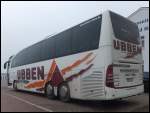 Mercedes Travego von Ubben aus Deutschland im Stadthafen Sassnitz am 28.02.2014