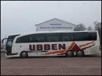 Mercedes Travego von Ubben aus Deutschland im Stadthafen Sassnitz am 28.02.2014