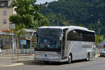 Mercedes Benz Travego, von Engelhard Bustouristik, aufgenommen an der Bushaltestelle in Traben Trarbach.