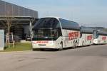 Ganze Bus Flotte in Calw am 15.04.2013 am Gelände von der Firma Rexer Reisen.