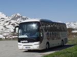 Reisebus Neoplan Tourliner von Gabriel Reisen aus Thüringen, gesehen auf der Passhöhe Julierpass (2.284 m) zwischen Bivio und Silvaplana, Kanton Graubünden, Schweiz; 09.06.2014  