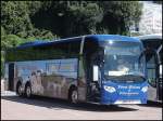 Scania OmniExpress von Frst-Reisen/Weltenbummler aus Deutschland im Stadthafen Sassnitz am 10.08.2013