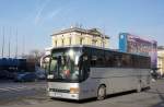 Serbien / Belgrad / Beograd: Setra S 315 GT-HD von  Europa Bus Valjevo , aufgenommen im Januar 2016 am Hauptbahnhof von Belgrad.