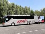Setra 415 GT-HD von Trio mit Anh�nger aus Deutschland in Plau am See am 01.08.2024