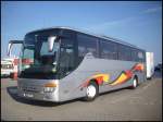 Setra 415 GT-HD von Hermann Bierl aus Deutschland mit Hnger im Stadthafen Sassnitz am 04.09.2012