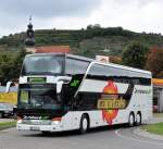 Setra 431 DT von Dr. Richard aus Wien im Herbst 2013 in Krems.Mannschaftsbus der Wiener Capitals.