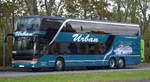 Ein SETRA S 431 DT Reisebus vom Reisebusveranstalter Franz URBAN am 10.10.19 Berlin Marzahn.