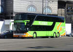 FlixBus - Setra S 431 DT unterwegs vor dem HB Zürich am 06.03.2022