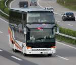 Setra 431 DT de la maison Eurobus photographié le 17.05.2012 sur l'autoroute Zurich - Berne à la hauteur de Oensingen