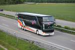 Setra 431 DT de la maison Eurobus photographi le 17.05.2012 sur l'autoroute Zurich - Berne  la hauteur de Oensingen