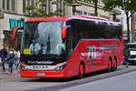Setra S 516 HD von Reicheneder Reisen, aufgenommen in den Straßen von Hamburg am 18.09.2019.