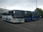 Die Busse der Firma Hameister warten auf ihren nächsten Einsatz in Höhe ZOB Rostock Hbf Süd.(03.05.09)