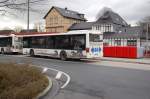 Vor dem Bahnhof in Mettmann stehen zwei SETRABusse von der Firma Gerda Klingenfu GmbH Velbert.Es sind einmal der 9241 Jumbo 48 und der hintere Wagen ist der 9246 Jumbo 28. Foto vom 20.3.2010