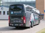 Volvo 9900 von Mugler aus Frankreich im Stadthafen Sassnitz am 08.06.2024