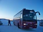 Gratis skibuss i Rauland, Saab Scania in Skigebiet vierly vinterland in Rauland.
