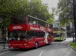 Zwei MAN Busse des Typs SD 202 (ex BVG Berlin), beide Fa Willms-Reisen-Touristik aus Neunkirchen-Seelscheid (Rhein-Sieg-Kreis), im Auftrag der Düsseldorf Marketing und Tourismus GmbH