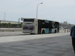 EMT Malaga-Irisbus Castrosua Nr.584 steht an der Haltestelle am Flughafen von Malaga am 27.4.16