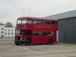 Ein alter Londoner Doppeldecker Bus in Technik Museum Speyer am 19.02.11