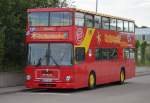 Rostocker Stadtrundfahrt-Bus MAN Waggonunion wartet am 09.07.2015 in Rostock Hauptbahnhof/Süd auf den nächsten Einsatz.
